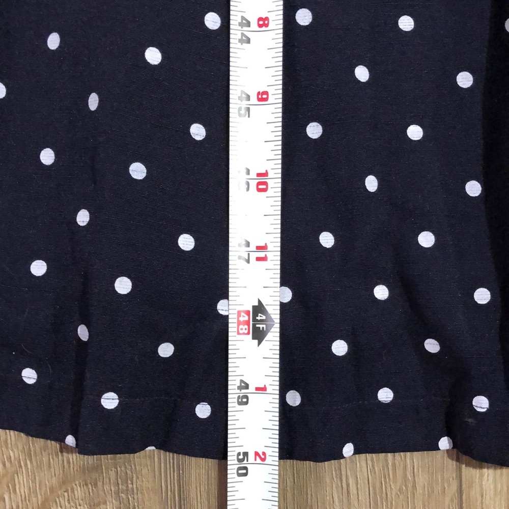 Vintage SHERI MARTIN New York - Navy Polka Dot Sleeveless Dress - Picture 10 of 12